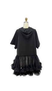 Tiered Tulle Tunic Hoodie