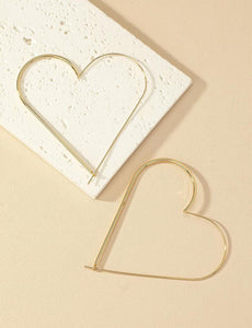 “I HEART YOU” Heart Hoop Earrings