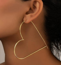 Load image into Gallery viewer, “I HEART YOU” Heart Hoop Earrings