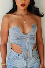 Load image into Gallery viewer, “Heated” Denim Top