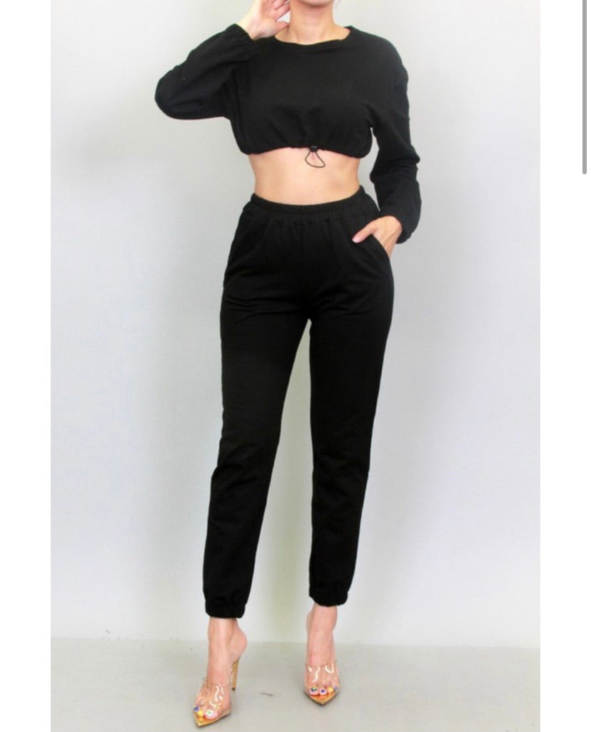 Cropped Jogger Set