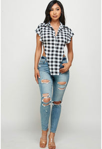 “Checked Out” Top