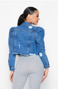 Puff Sleeve Denim Jacket