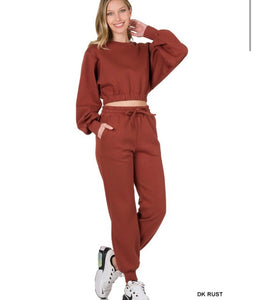 “Cozy” Crop Jogger Set