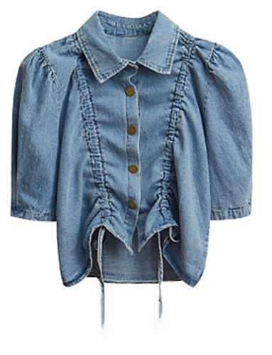 “Don’t string me along” Denim Top