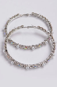 Pearl Bling Hoops