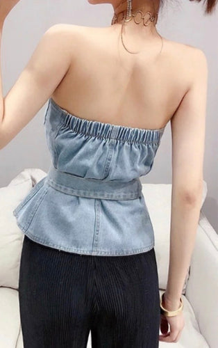 Fashionably Late Denim Corset