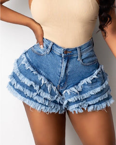 “Flare Play” Denim Shorts