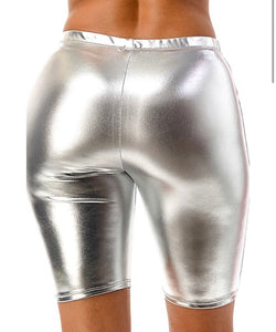 Metallic Biker Shorts